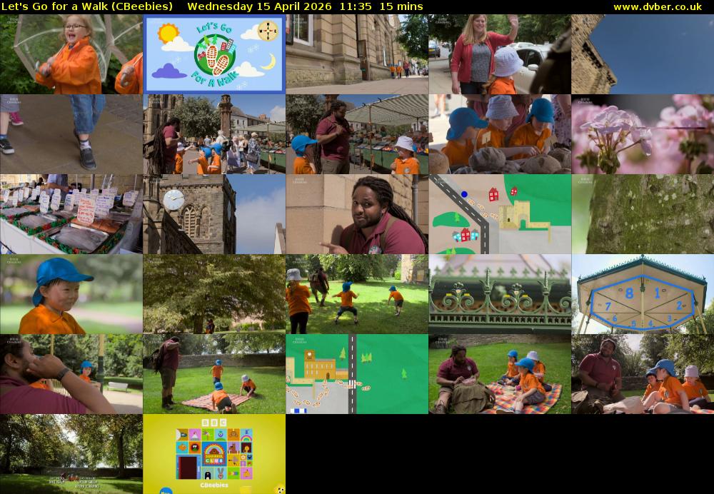 Let's Go For A Walk (CBeebies) Wednesday 15 April 2026 11:35 - 11:50