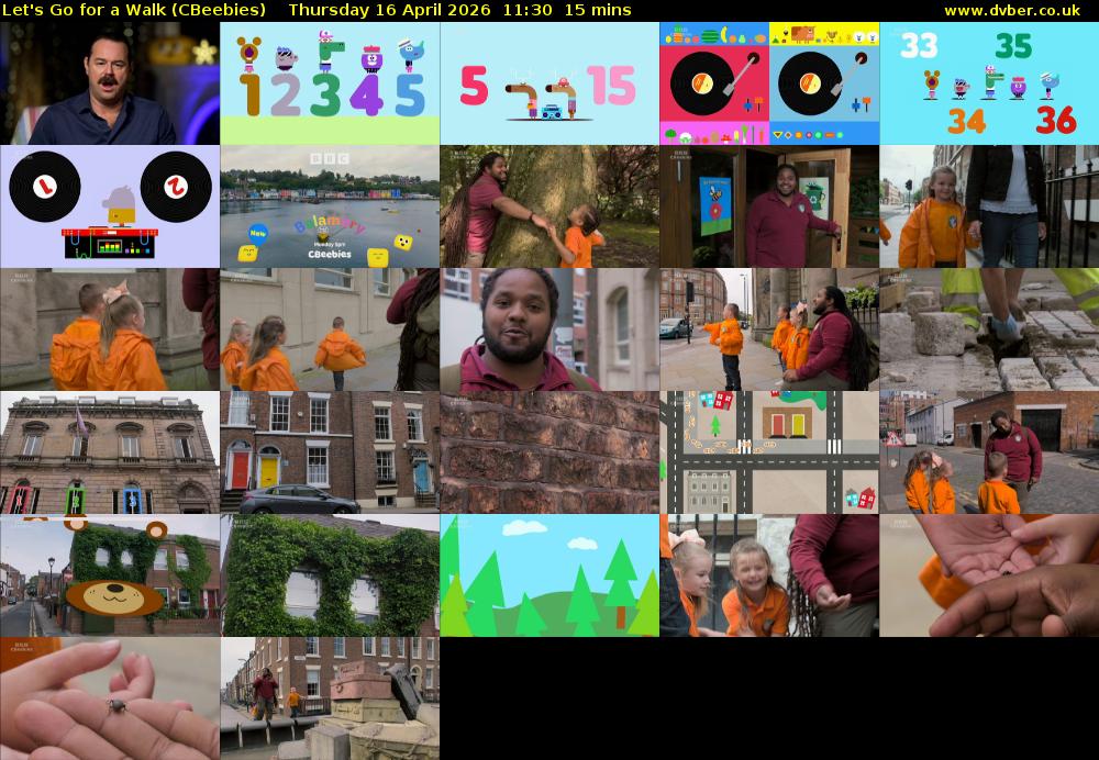 Let's Go For A Walk (CBeebies) Thursday 16 April 2026 11:30 - 11:45