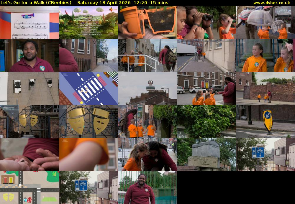 Let's Go For A Walk (CBeebies) Saturday 18 April 2026 12:20 - 12:35