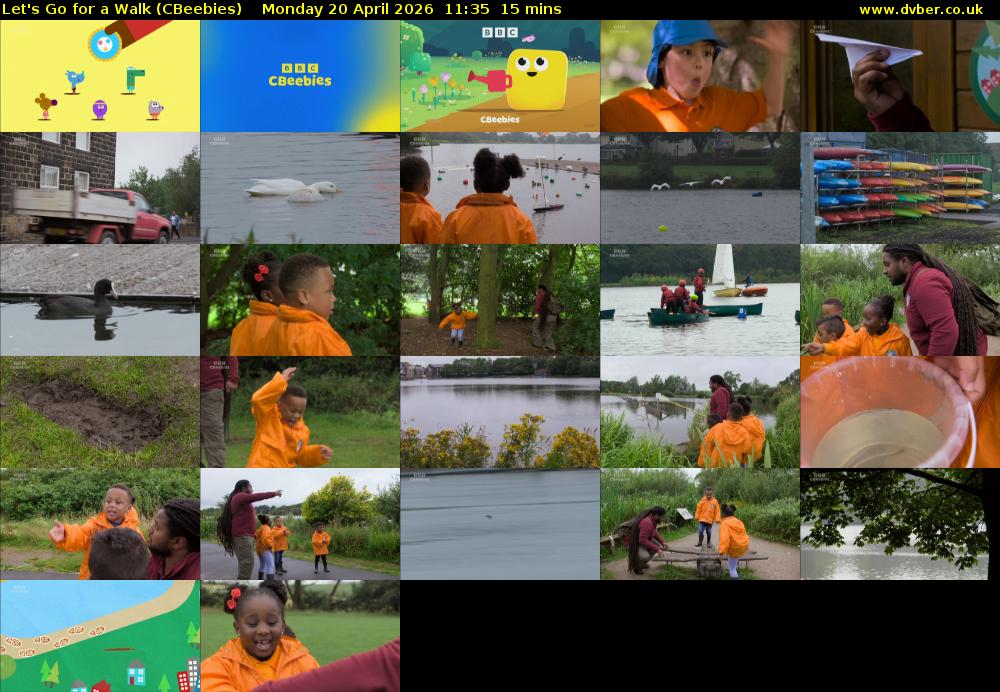 Let's Go For A Walk (CBeebies) Monday 20 April 2026 11:35 - 11:50