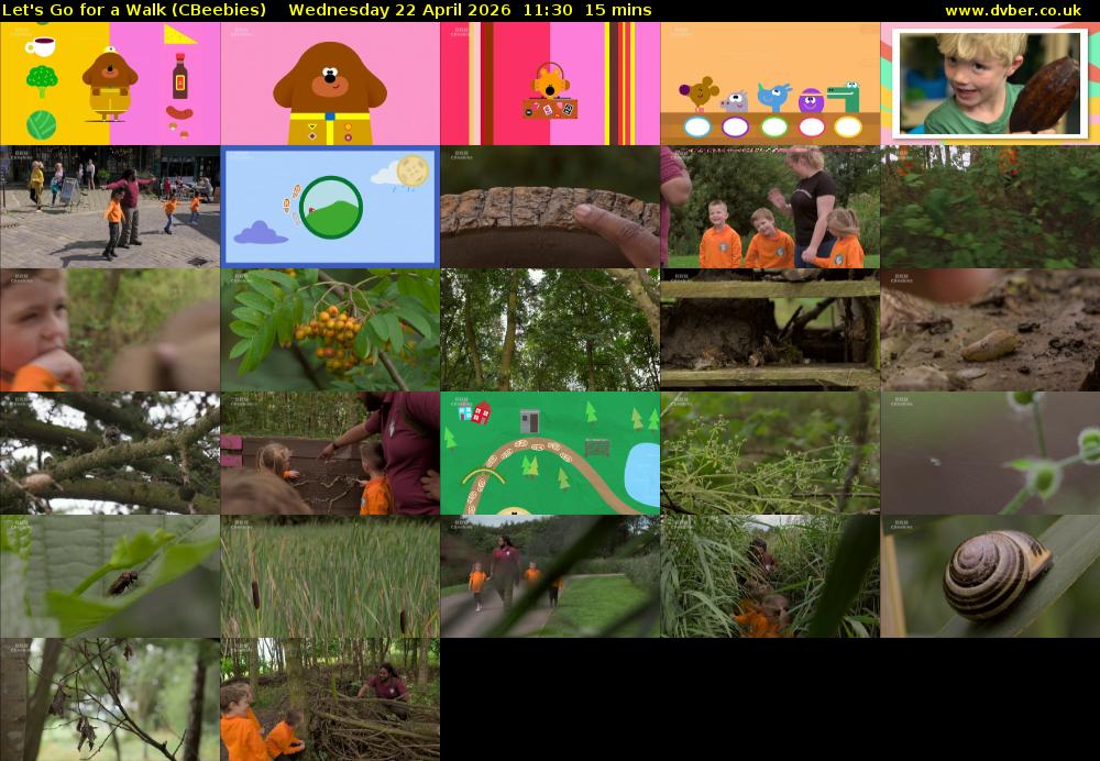 Let's Go For A Walk (CBeebies) Wednesday 22 April 2026 11:30 - 11:45