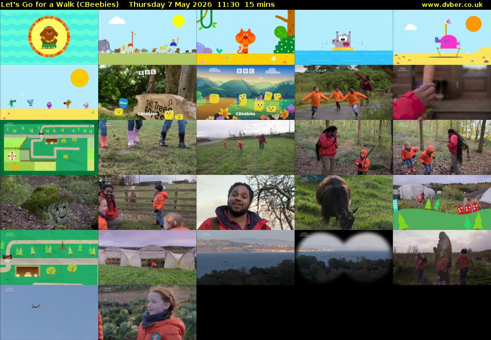Let's Go For A Walk (CBeebies) Thursday 7 May 2026 11:30 - 11:45