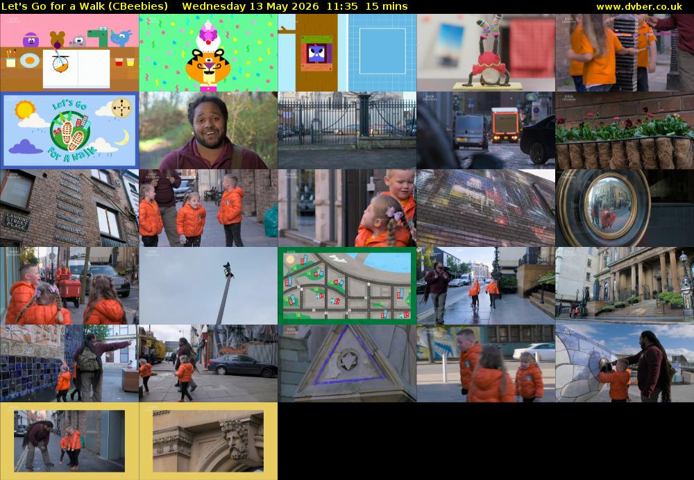 Let's Go For A Walk (CBeebies) Wednesday 13 May 2026 11:35 - 11:50