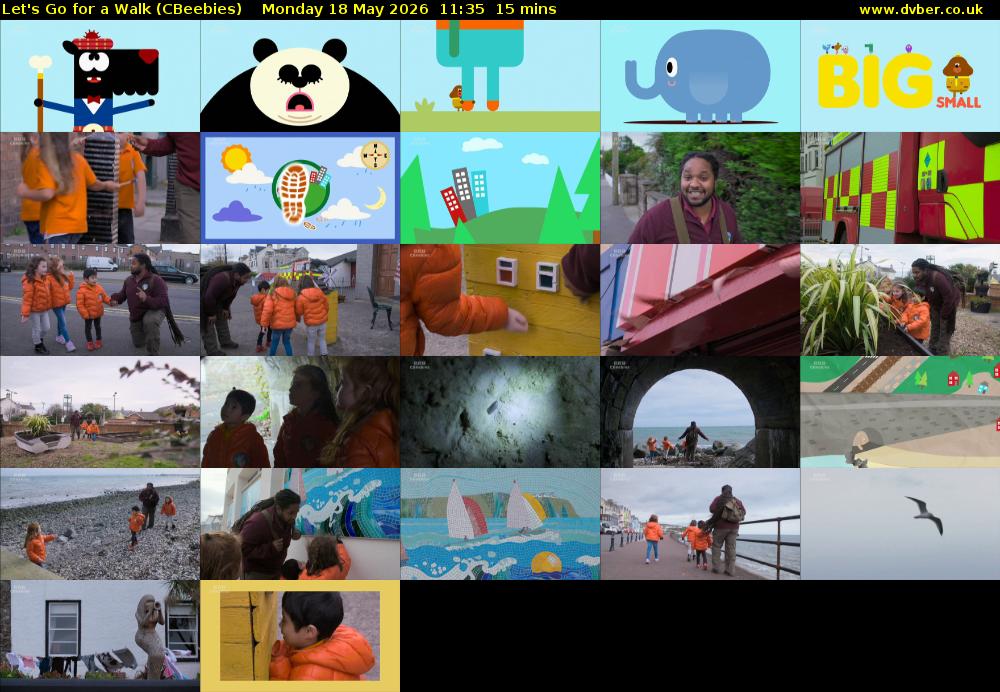 Let's Go For A Walk (CBeebies) Monday 18 May 2026 11:35 - 11:50