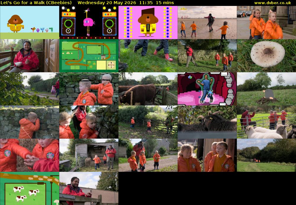 Let's Go For A Walk (CBeebies) Wednesday 20 May 2026 11:35 - 11:50