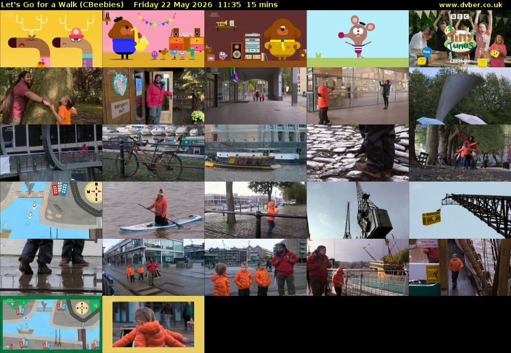 Let's Go For A Walk (CBeebies) Friday 22 May 2026 11:35 - 11:50