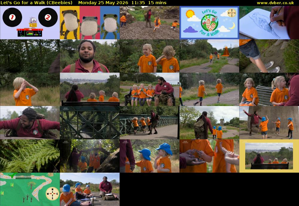 Let's Go For A Walk (CBeebies) Monday 25 May 2026 11:35 - 11:50
