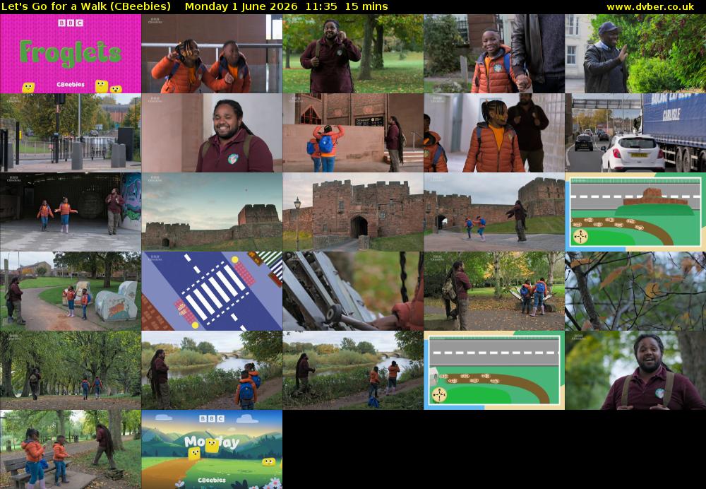 Let's Go For A Walk (CBeebies) Monday 1 June 2026 11:35 - 11:50
