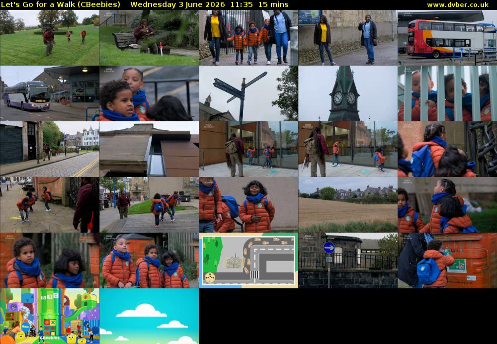 Let's Go For A Walk (CBeebies) Wednesday 3 June 2026 11:35 - 11:50