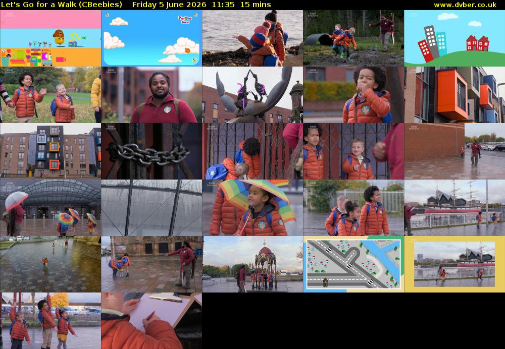 Let's Go For A Walk (CBeebies) Friday 5 June 2026 11:35 - 11:50