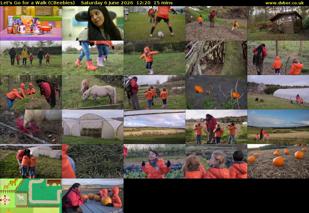 Let's Go For A Walk (CBeebies) Saturday 6 June 2026 12:20 - 12:35