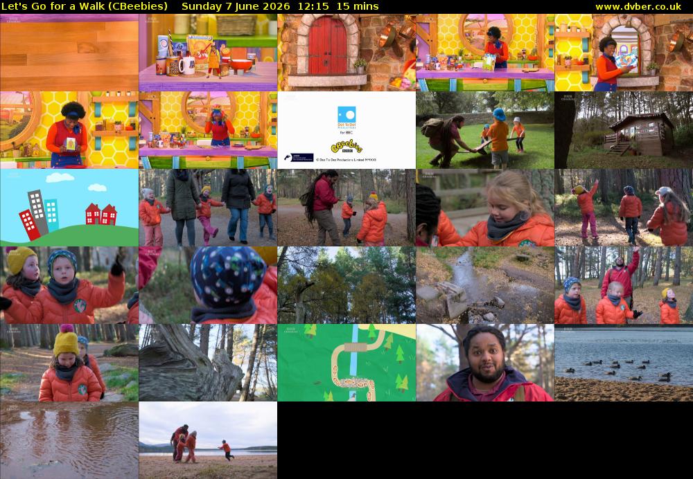 Let's Go For A Walk (CBeebies) Sunday 7 June 2026 12:15 - 12:30