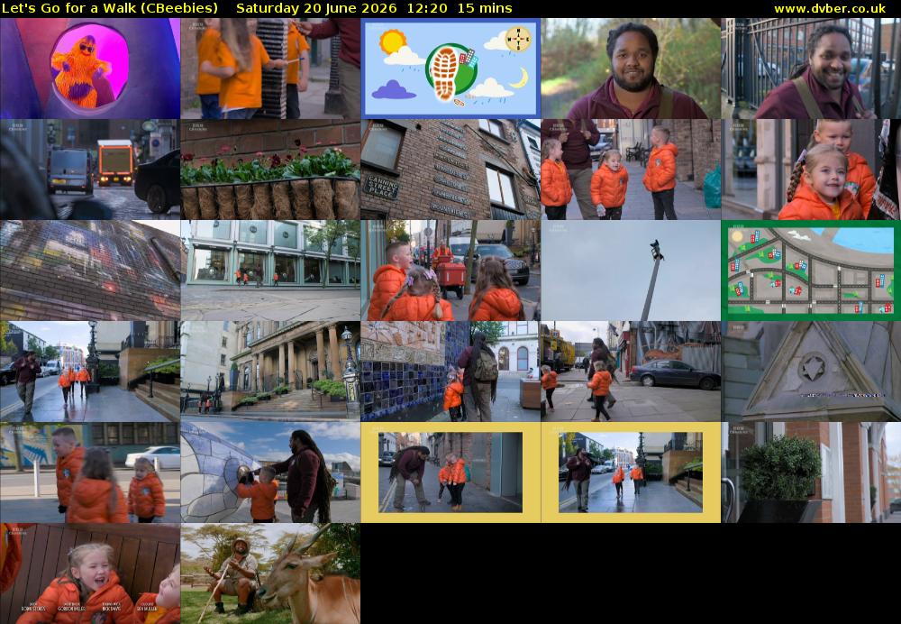 Let's Go For A Walk (CBeebies) Saturday 20 June 2026 12:20 - 12:35