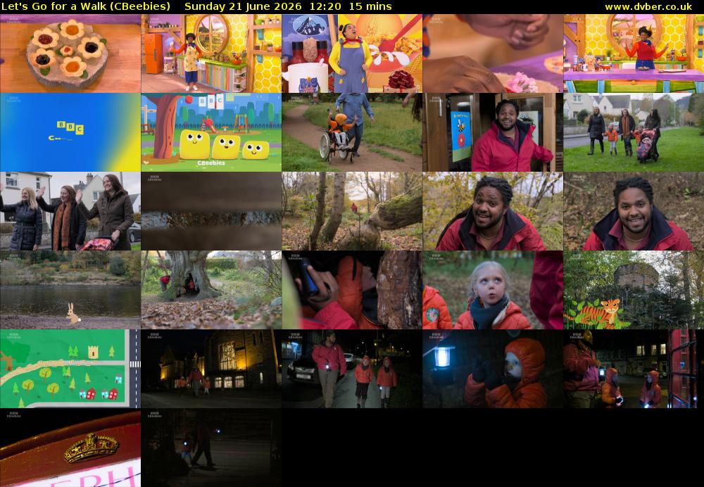 Let's Go For A Walk (CBeebies) Sunday 21 June 2026 12:20 - 12:35