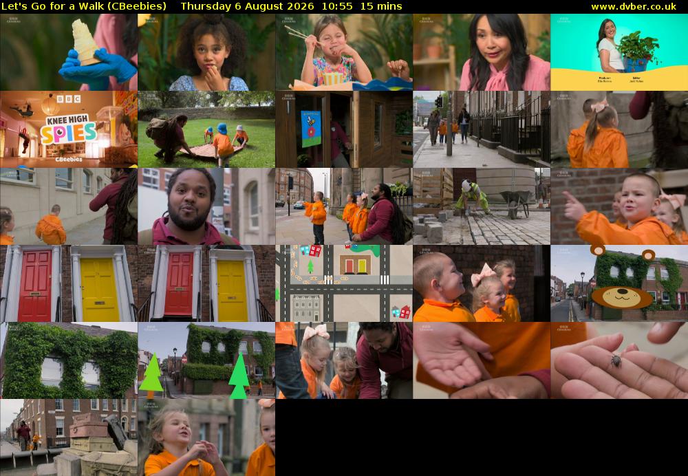 Let's Go For A Walk (CBeebies) Thursday 6 August 2026 10:55 - 11:10