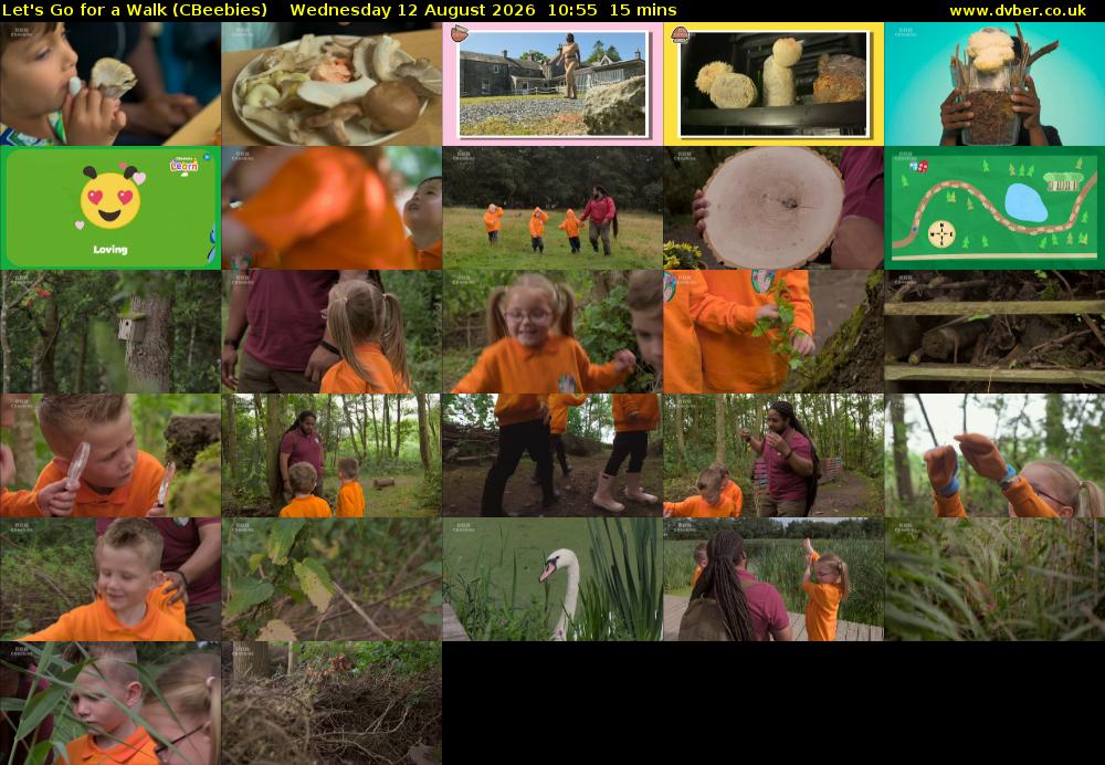 Let's Go For A Walk (CBeebies) Wednesday 12 August 2026 10:55 - 11:10
