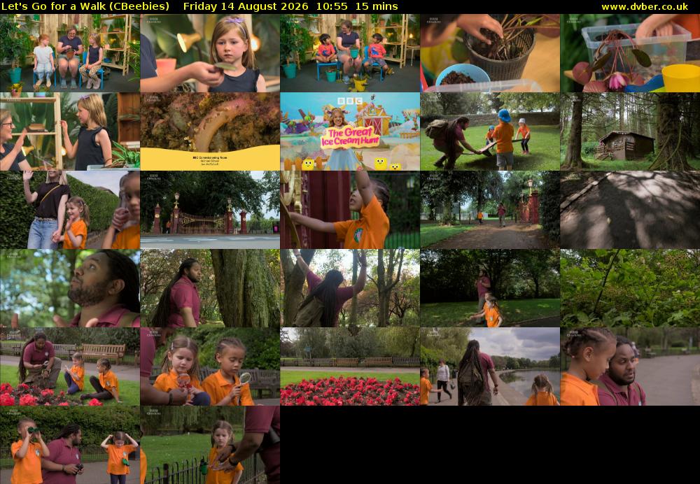 Let's Go For A Walk (CBeebies) Friday 14 August 2026 10:55 - 11:10