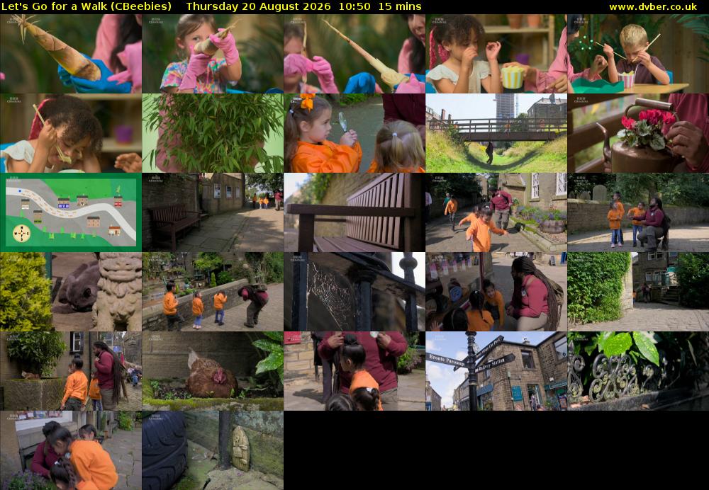 Let's Go For A Walk (CBeebies) Thursday 20 August 2026 10:50 - 11:05