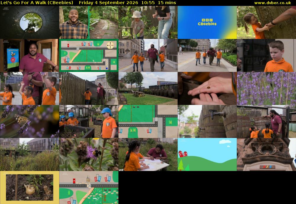 Let's Go For A Walk (CBeebies) Friday 4 September 2026 10:55 - 11:10