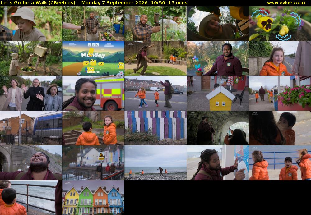 Let's Go For A Walk (CBeebies) Monday 7 September 2026 10:50 - 11:05