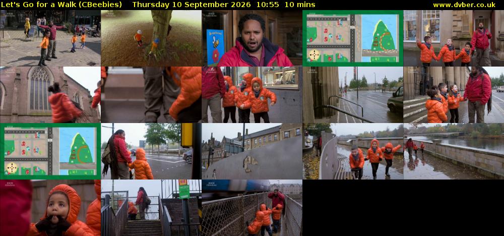 Let's Go For A Walk (CBeebies) Thursday 10 September 2026 10:55 - 11:05