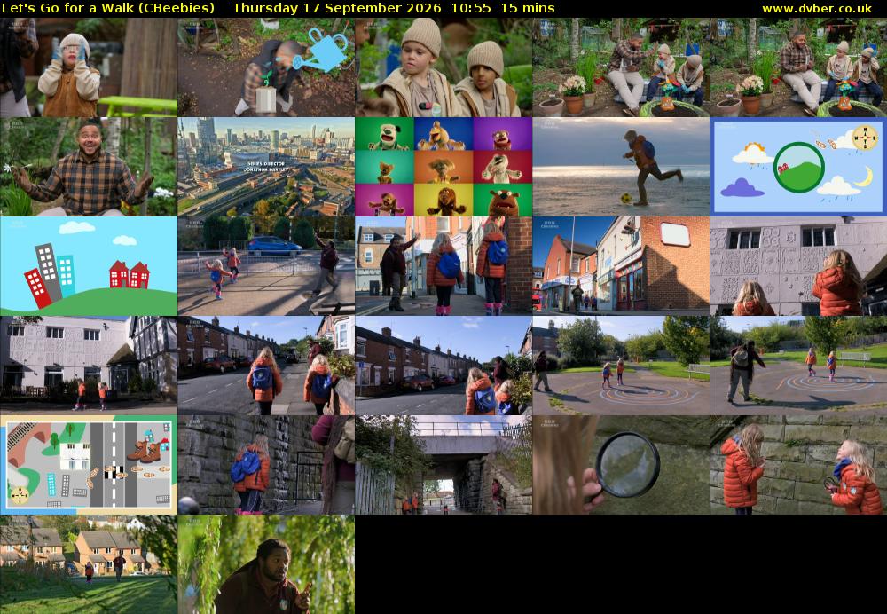 Let's Go For A Walk (CBeebies) Thursday 17 September 2026 10:55 - 11:10