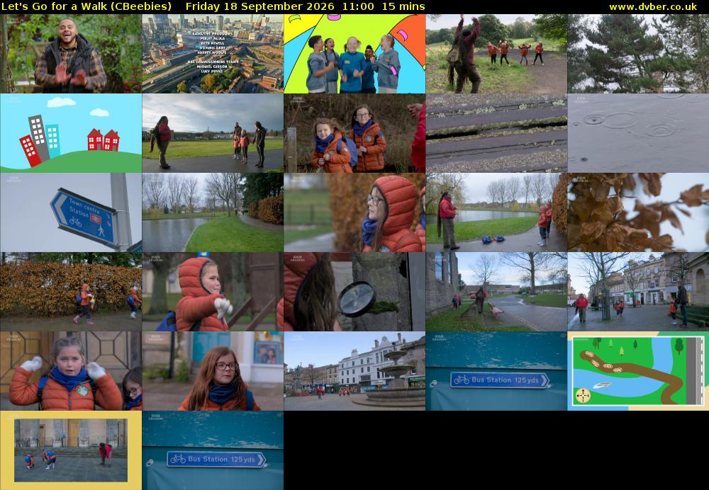 Let's Go For A Walk (CBeebies) Friday 18 September 2026 11:00 - 11:15