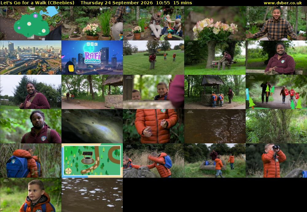 Let's Go For A Walk (CBeebies) Thursday 24 September 2026 10:55 - 11:10