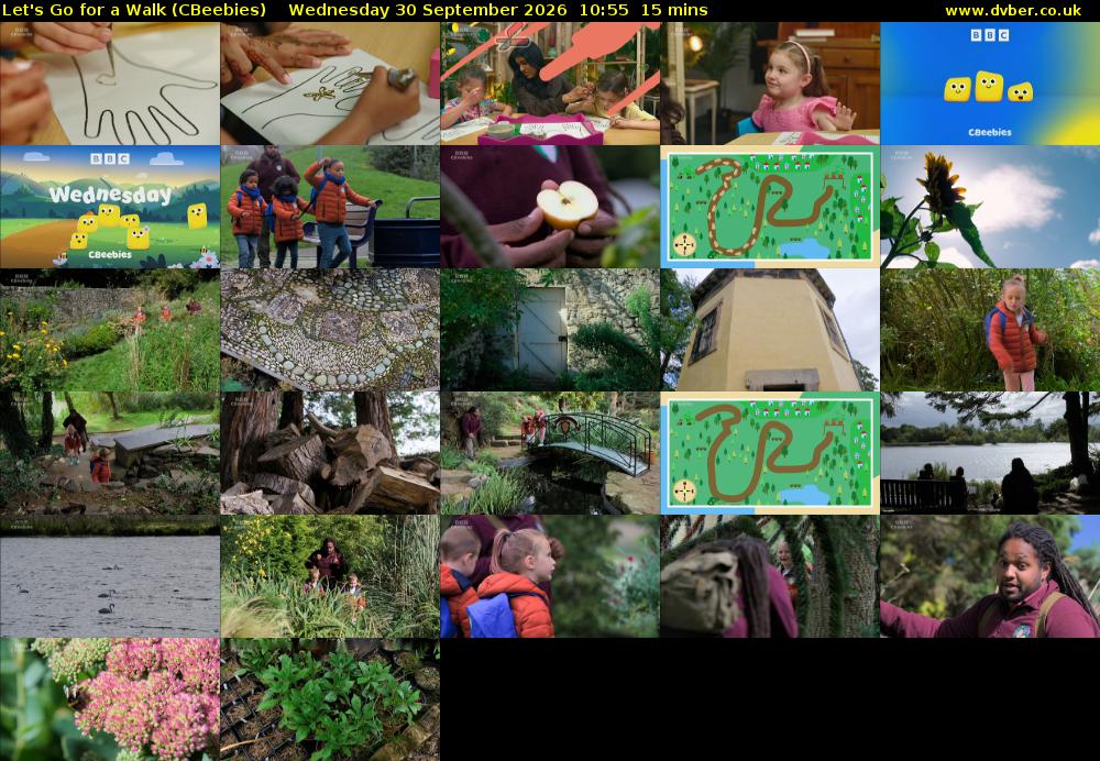 Let's Go For A Walk (CBeebies) Wednesday 30 September 2026 10:55 - 11:10