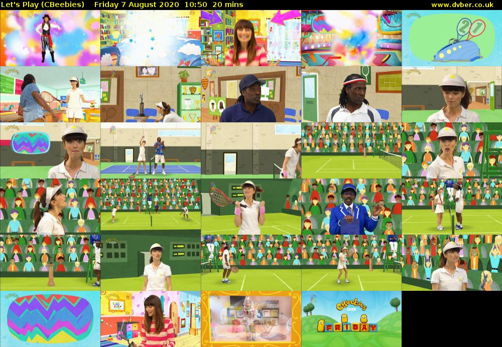 Let's Play (CBeebies) Friday 7 August 2020 10:50 - 11:10