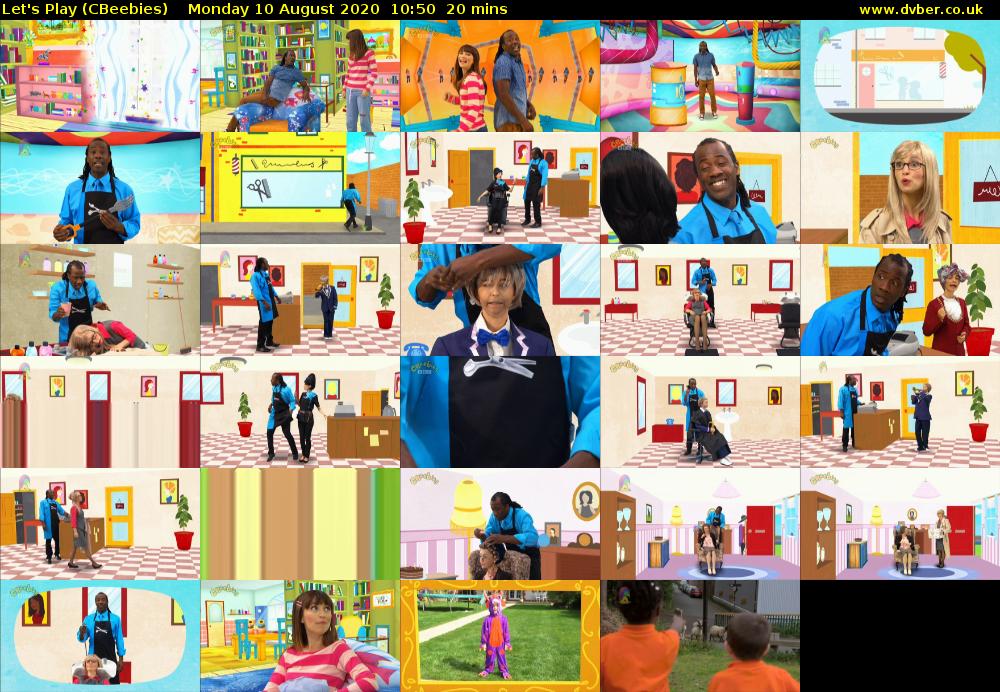 Let's Play (CBeebies) Monday 10 August 2020 10:50 - 11:10