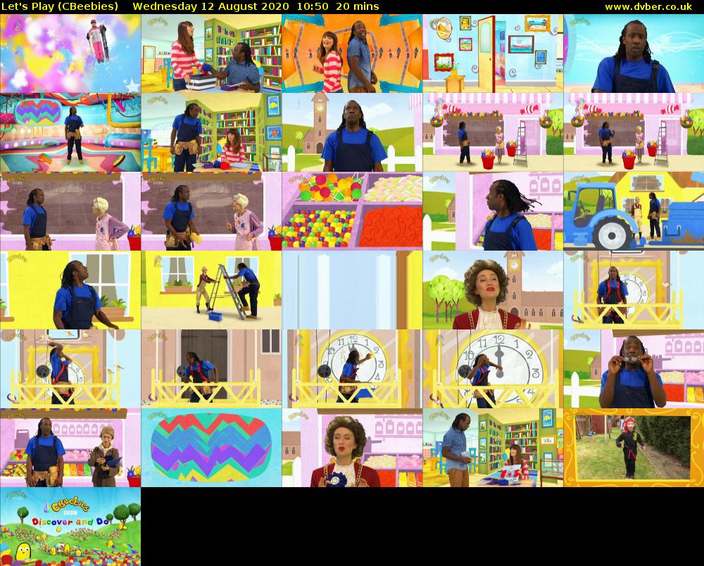 Let's Play (CBeebies) Wednesday 12 August 2020 10:50 - 11:10