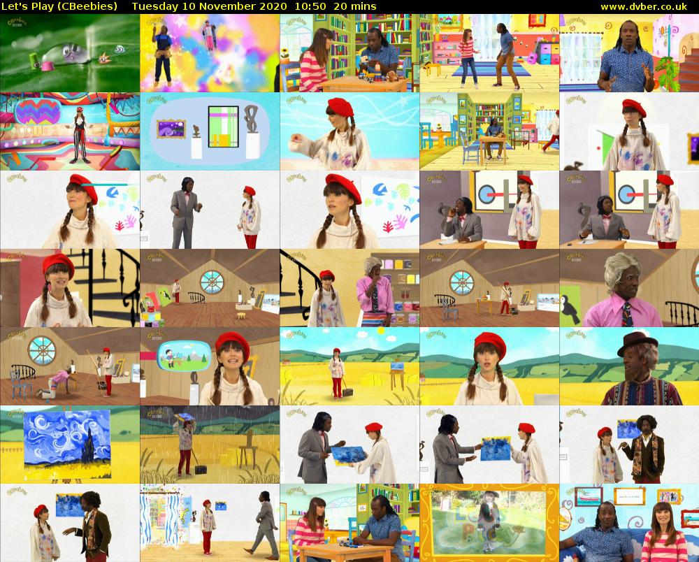 Let's Play (CBeebies) Tuesday 10 November 2020 10:50 - 11:10
