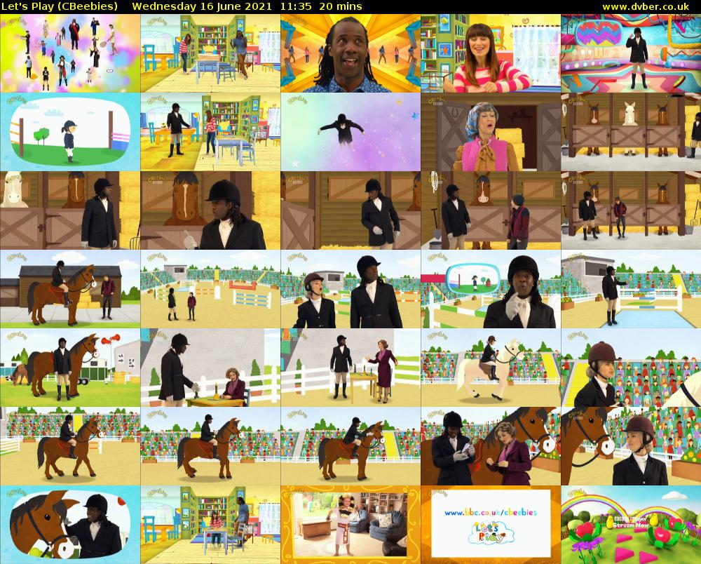 Let's Play (CBeebies) Wednesday 16 June 2021 11:35 - 11:55