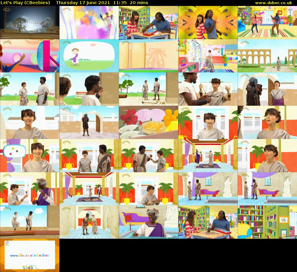 Let's Play (CBeebies) Thursday 17 June 2021 11:35 - 11:55