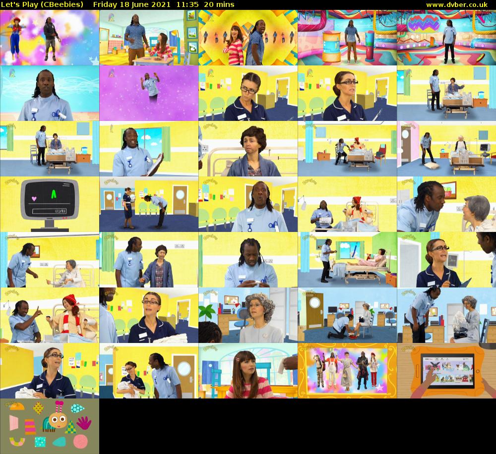 Let's Play (CBeebies) Friday 18 June 2021 11:35 - 11:55