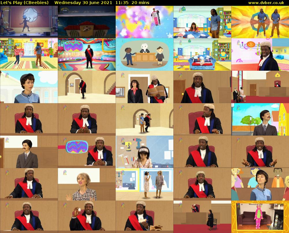 Let's Play (CBeebies) Wednesday 30 June 2021 11:35 - 11:55