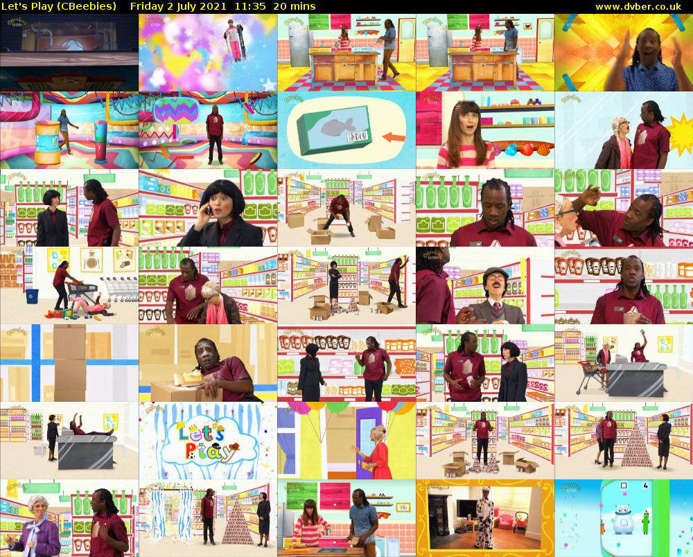 Let's Play (CBeebies) Friday 2 July 2021 11:35 - 11:55