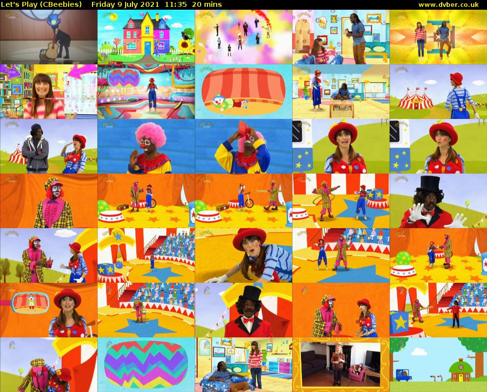 Let's Play (CBeebies) Friday 9 July 2021 11:35 - 11:55
