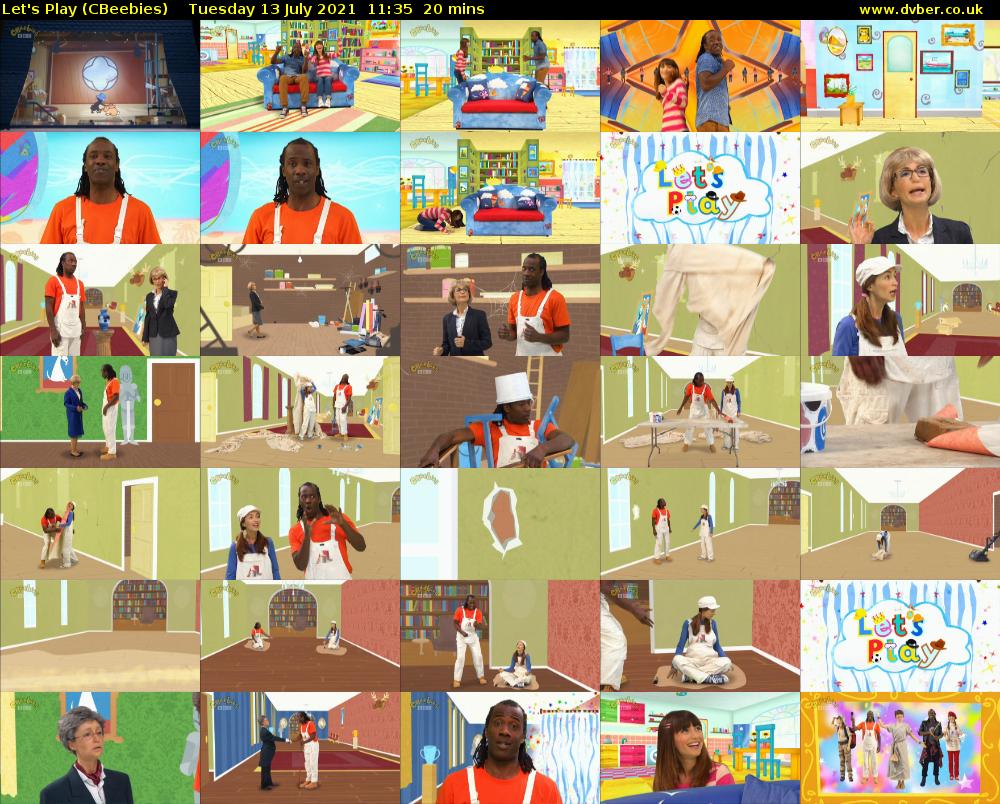 Let's Play (CBeebies) Tuesday 13 July 2021 11:35 - 11:55