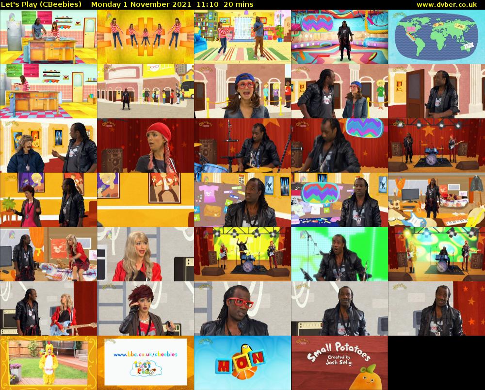Let's Play (CBeebies) Monday 1 November 2021 11:10 - 11:30