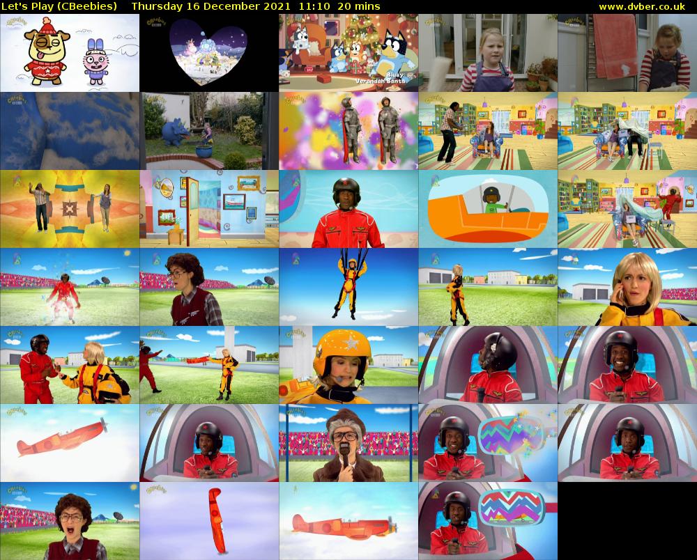 Let's Play (CBeebies) Thursday 16 December 2021 11:10 - 11:30