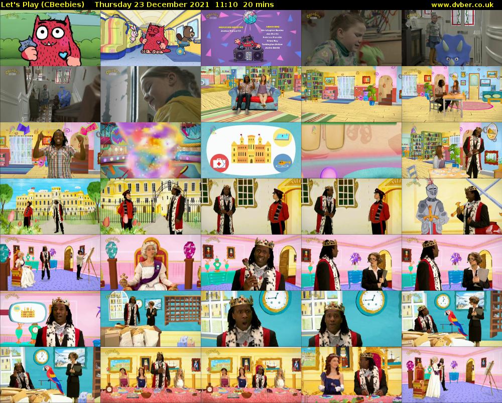 Let's Play (CBeebies) Thursday 23 December 2021 11:10 - 11:30