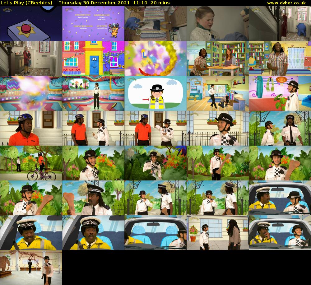 Let's Play (CBeebies) Thursday 30 December 2021 11:10 - 11:30
