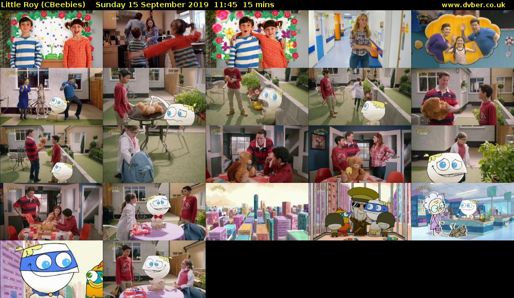 Little Roy (CBeebies) Sunday 15 September 2019 11:45 - 12:00