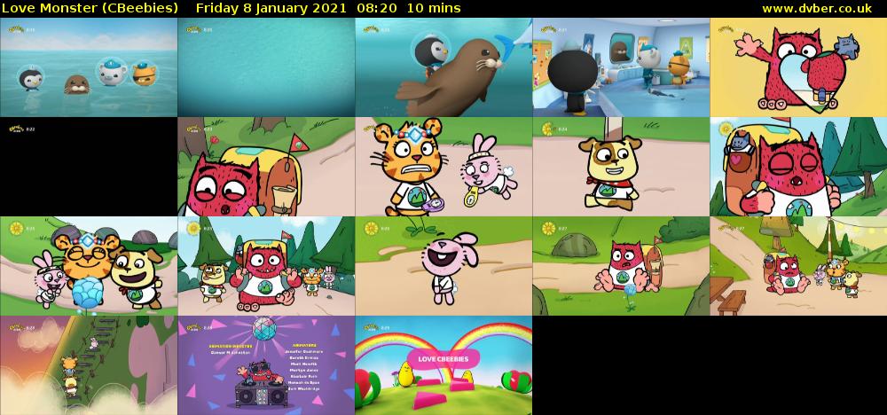 Love Monster (CBeebies) Friday 8 January 2021 08:20 - 08:30