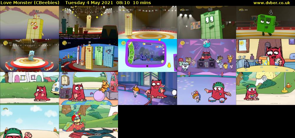 Love Monster (CBeebies) Tuesday 4 May 2021 08:10 - 08:20