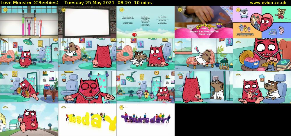 Love Monster (CBeebies) Tuesday 25 May 2021 08:20 - 08:30