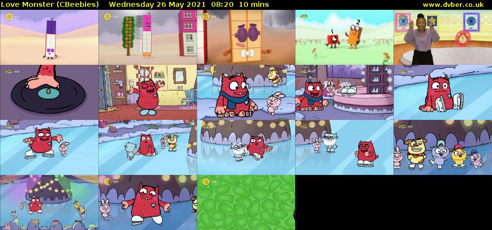 Love Monster (CBeebies) Wednesday 26 May 2021 08:20 - 08:30
