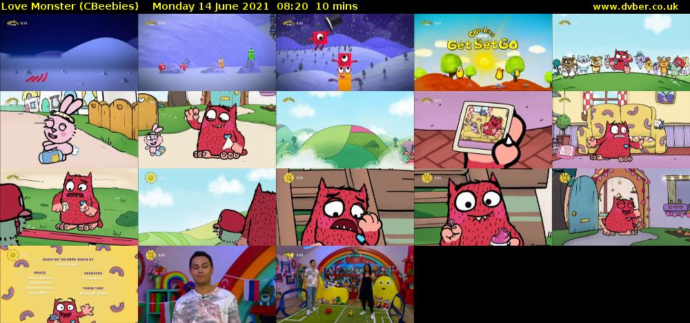 Love Monster (CBeebies) Monday 14 June 2021 08:20 - 08:30